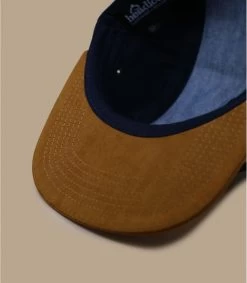 5 Panel Chambray Beige Suede Brown Navy Denim -Modehüte 5 panel chambray beige suede brown navy denim 3