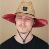 Brixton Alpha Square Sun Hat Tan Aloha Red