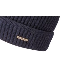 Stetson Beanie Merino Wool Navy 5 Stetson Beanie Merino Wool Navy -Modehüte beanie merino wool navyMuetze20Rand20blau20Wolle