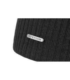 Stetson Beanie Oversized WV Merino Anthracite -Modehüte beanie oversized wv merino anthraciteOversize20Muetze20grau20Wolle