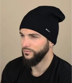 Stetson Beanie Oversized WV Merino Black