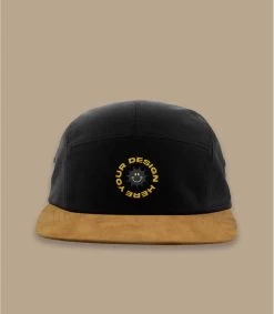 Cap Selbst Gestalten 5 Panel Black Suede Brown