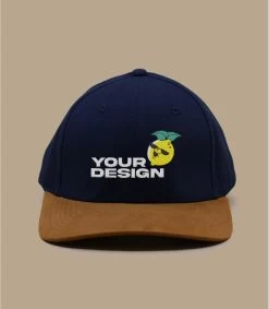 Cap Selbst Gestalten Baseball Navy Suede Brown