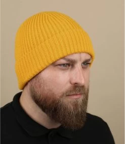 Engineered Knit Ribbed Beanie Sun Yellow