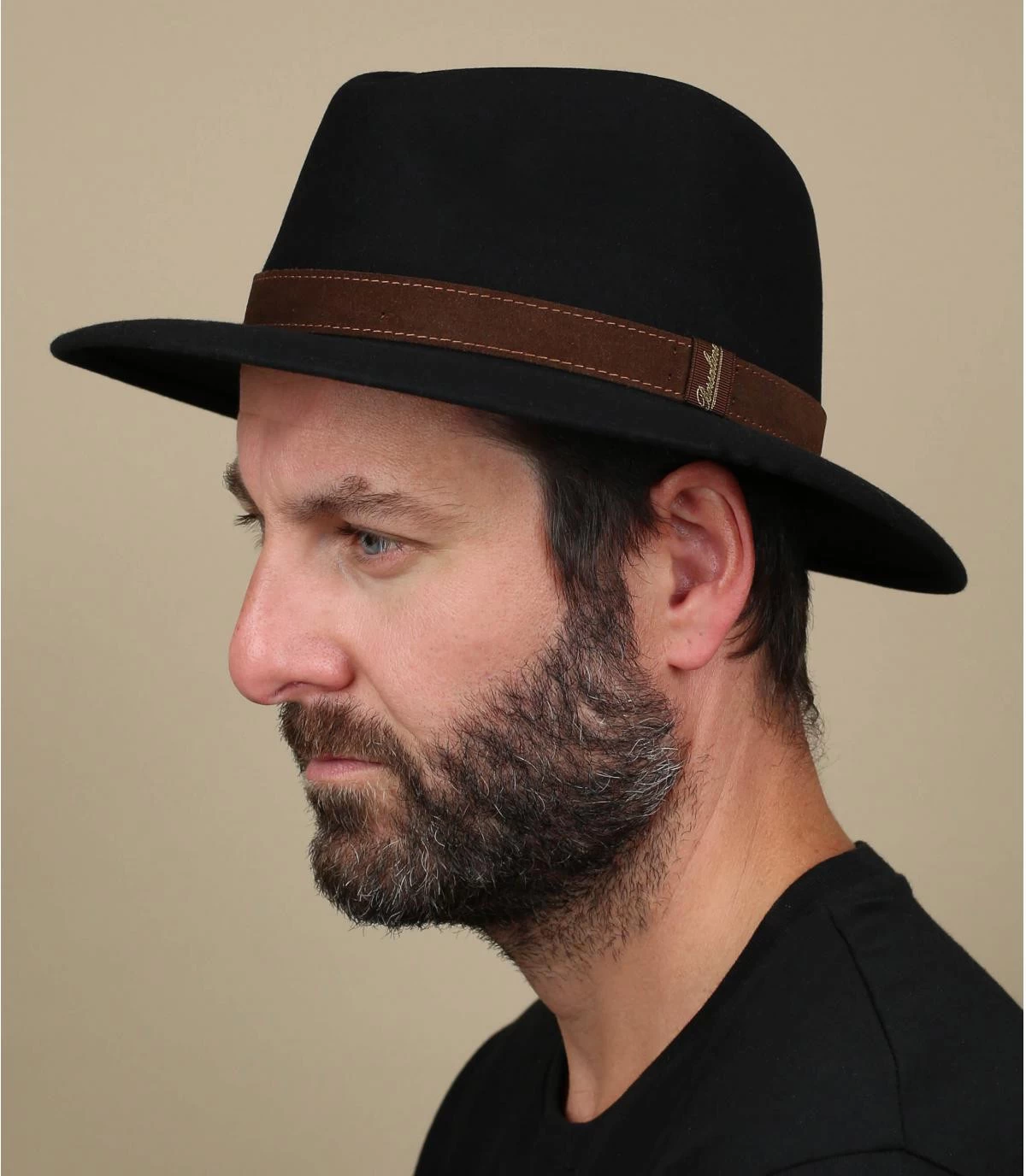 Borsalino Hut Kaninchen Haarfilz Schwarz 1 Borsalino Hut Kaninchen Haarfilz Schwarz