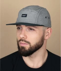 HUF Micro Gngham Logo Volley Cap Navy