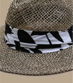 Seeberger Seagrass Fedora Summer Print Black 8 Seeberger Seagrass Fedora Summer Print Black -Modehüte seagrass fedora summer print black 3